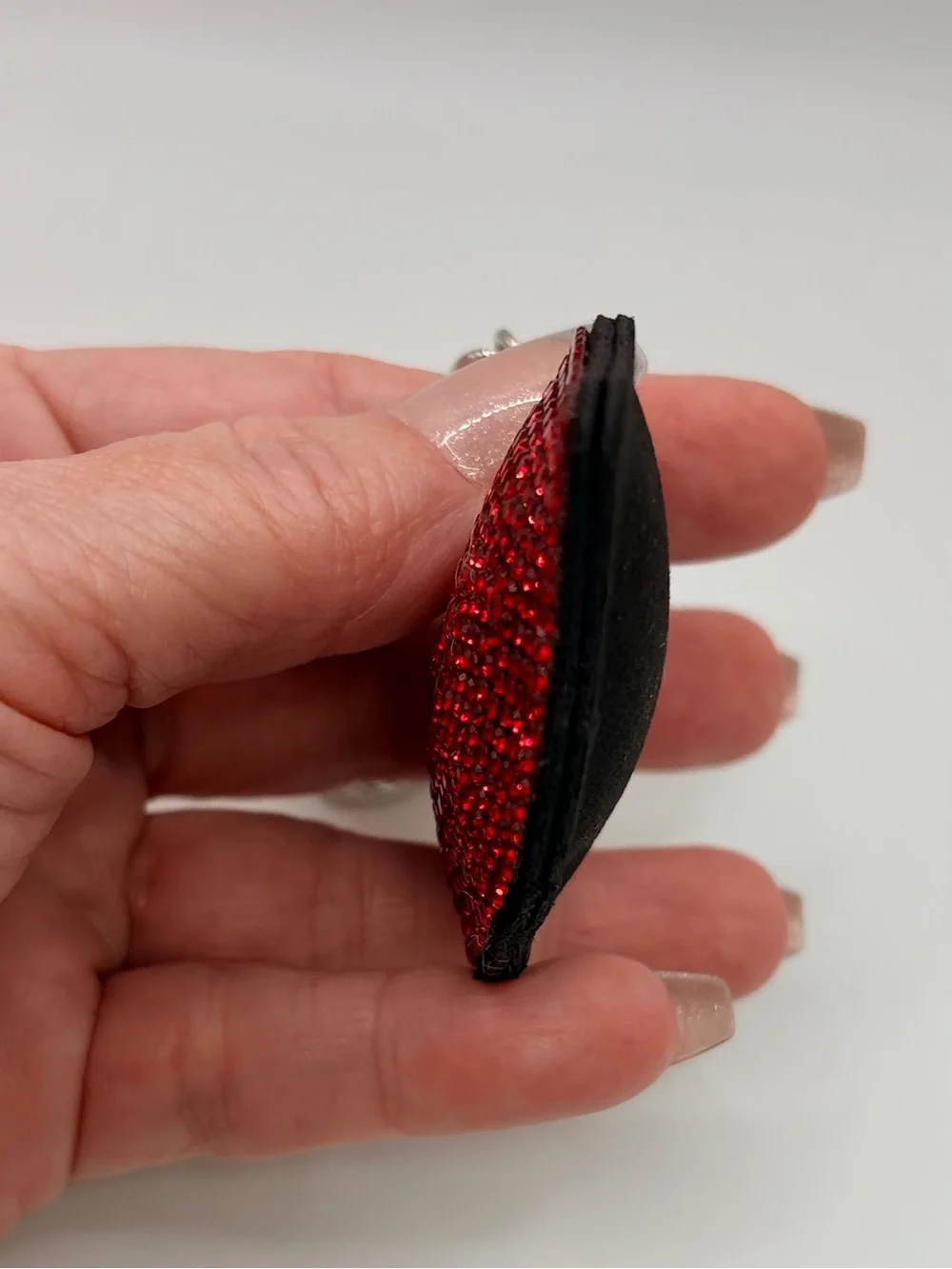 Red Crystal Lip Keychain Charm